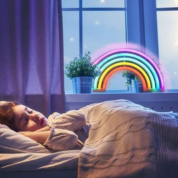 Rainbow Neon Sign LED Light – Aesthetic Wall Décor for Bedroom & Dorm