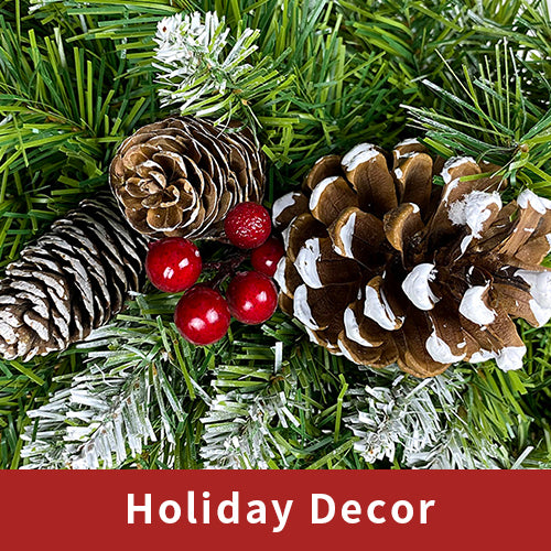 Classic Green Christmas 4-Piece Set – 2 Entrance Trees, Garland & Wreath with 340 LED Lights