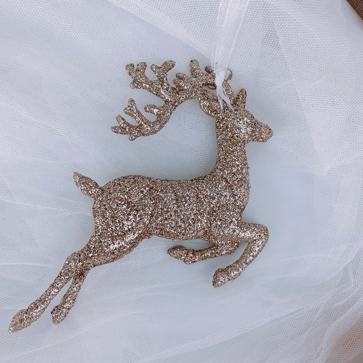 Christmas Decoration Snowflake Star Plastic Hanging Ornament Reindeer Bell Accessory Christmas Tree Deer Pendant Decorations 3 of them