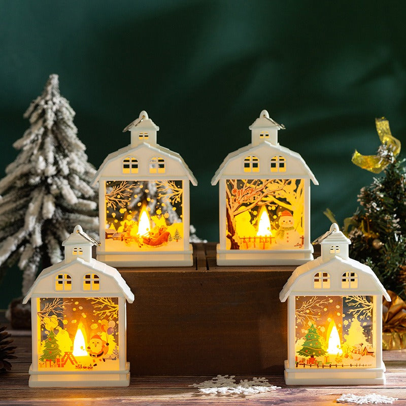 Retro LED Christmas Lantern Ornament - Handheld Nightlight Tree Pendant in 8 Designs