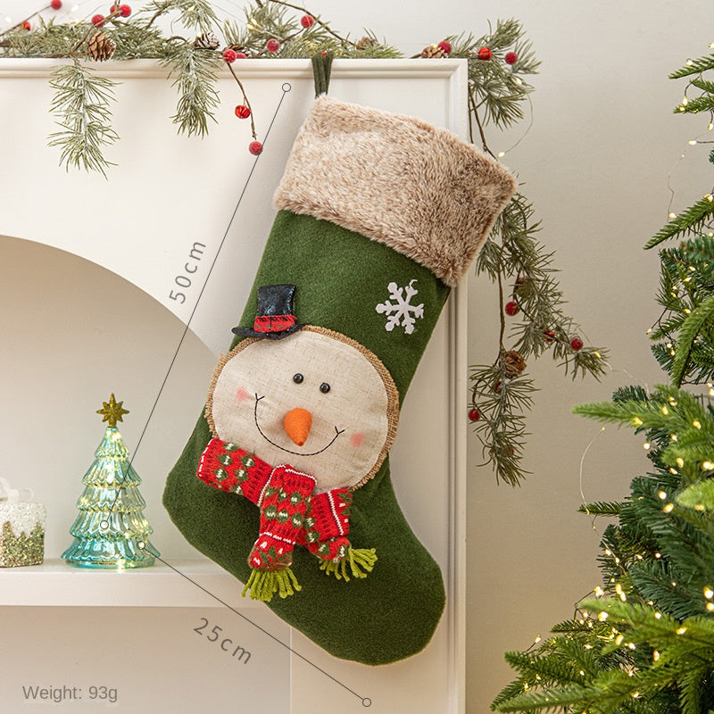 Christmas Stocking Hanging Decoration - Festive Tree & Mantelpiece Ornament in 8 Designs