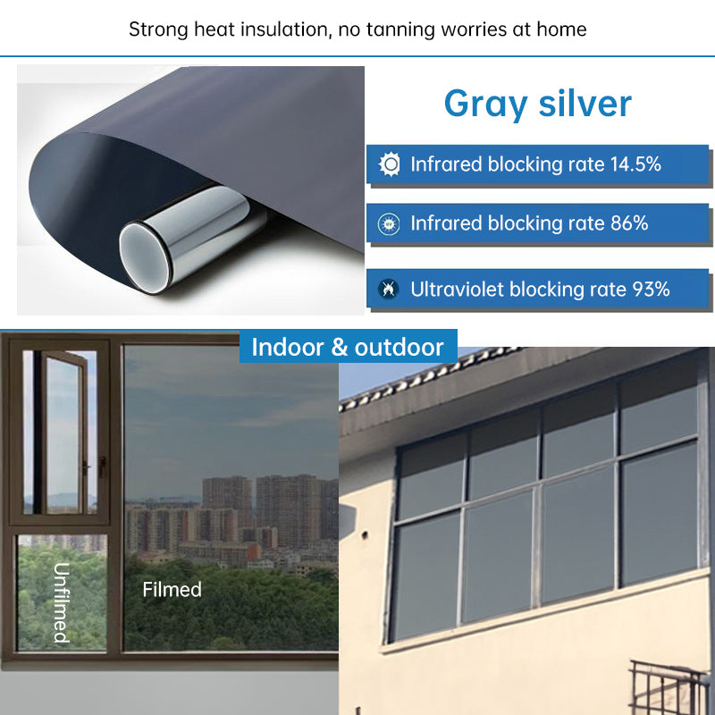 One-Way Window Privacy Film - Static Cling UV Blocking Heat Control Window Tint