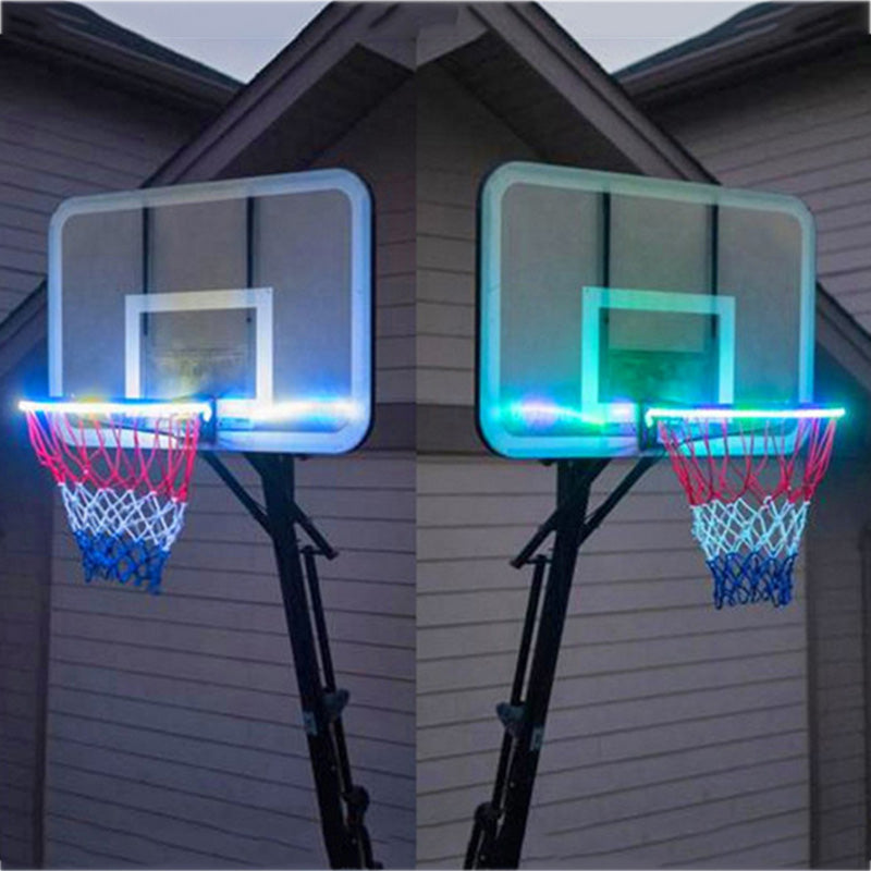 Solar LED Basketball Hoop Light – Colour-Changing Rim Strip for Night Play