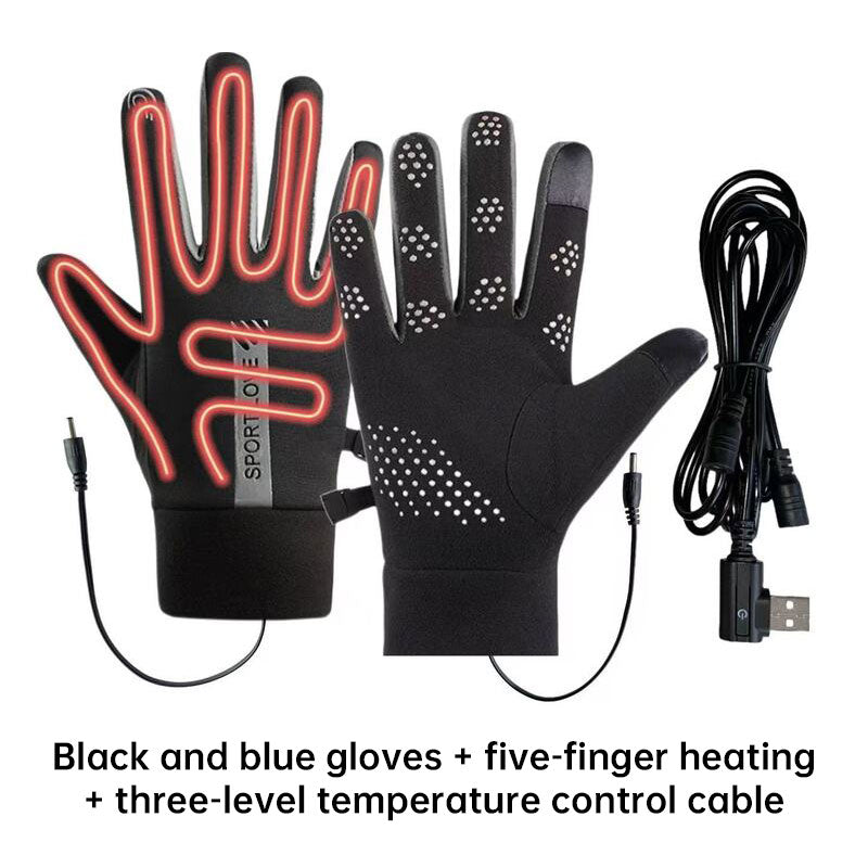 USB Rechargeable Heated Gloves - Anti-Slip Touchscreen Winter Gloves for Men and Women