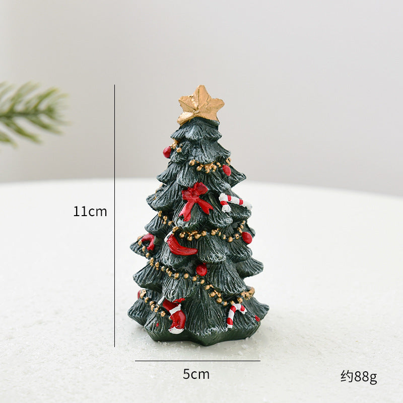 Resin Mini Christmas Tree Desktop Ornament - Small Festive Decoration & Christmas Gift (S/M/L)