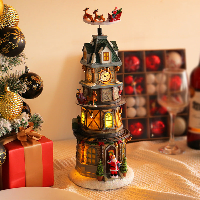 Christmas Glowing Rotating Music Box - LED Night Light & Festive Gift for Children & Adults