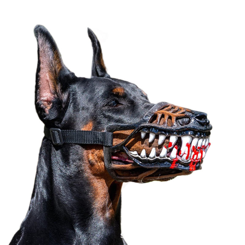 Dinosaur Dog Mask – Moving Teeth Latex Pet Hood for Halloween, Cosplay & Photos