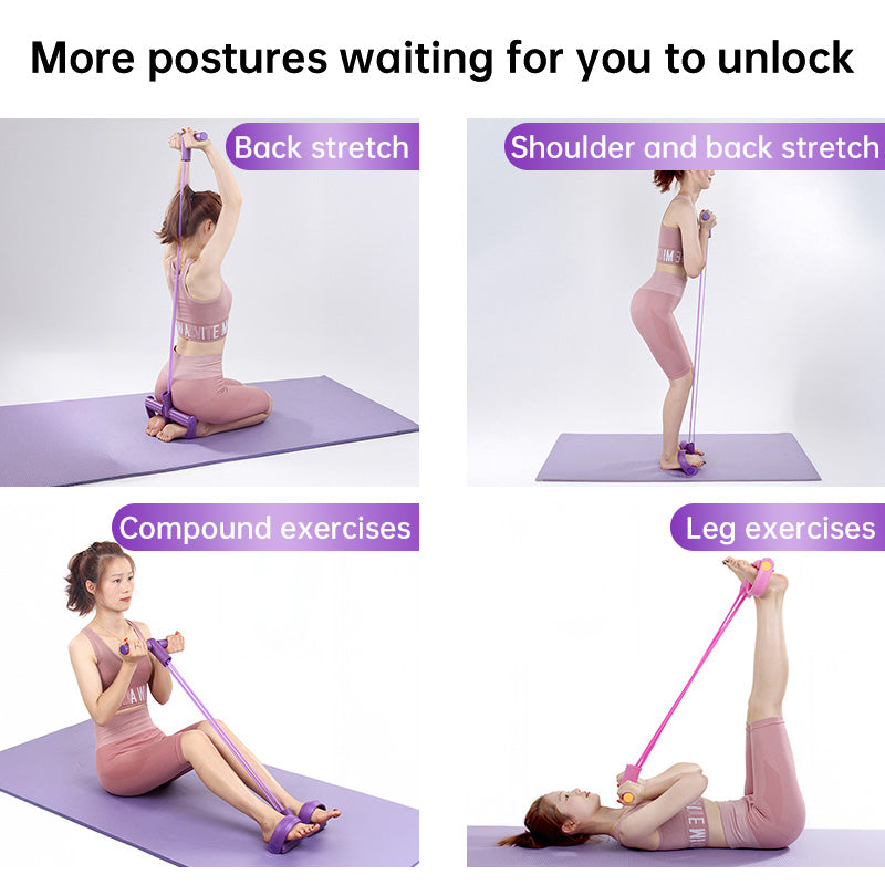 6-in-1 Multifunctional Resistance Band Set for Full Body Workout - Home Gym Training