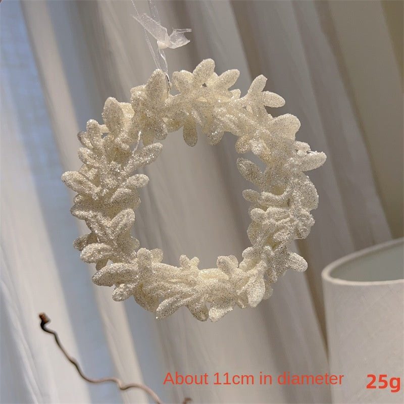 Nordic Silver Powder Christmas Hanging Ornament - Glitter Tree & Window Decoration in 10 Designs