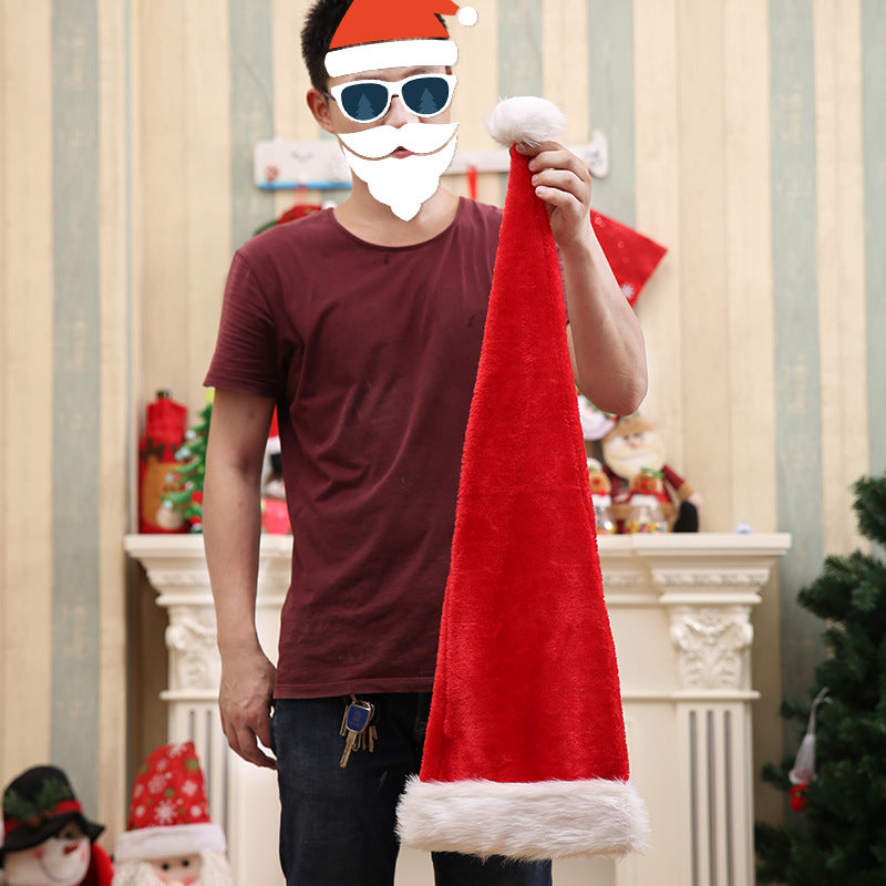 Extra Long Plush Christmas Hat - Adult & Children's Oversized Santa Hat Party Prop