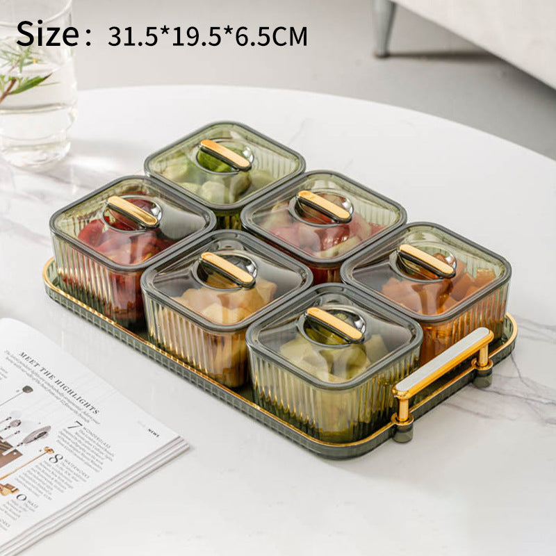 Transparent Serving Tray with Compartments – Fruit, Candy & Nut Storage Dish