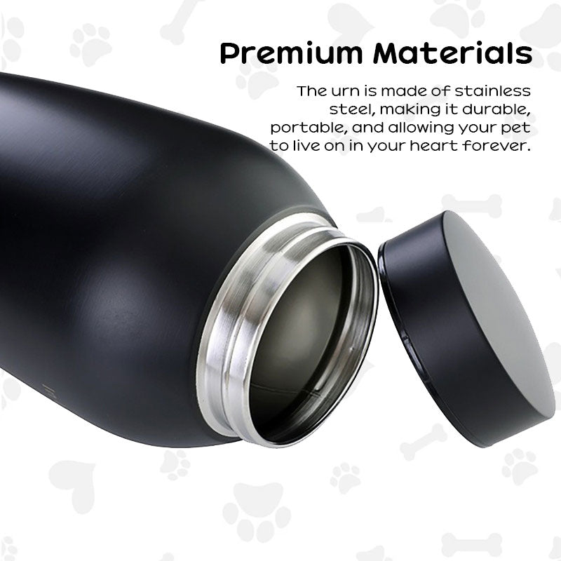 Stainless Steel Pet Memorial Urn - Portable Moisture-Proof Ash Keepsake for Small Pets