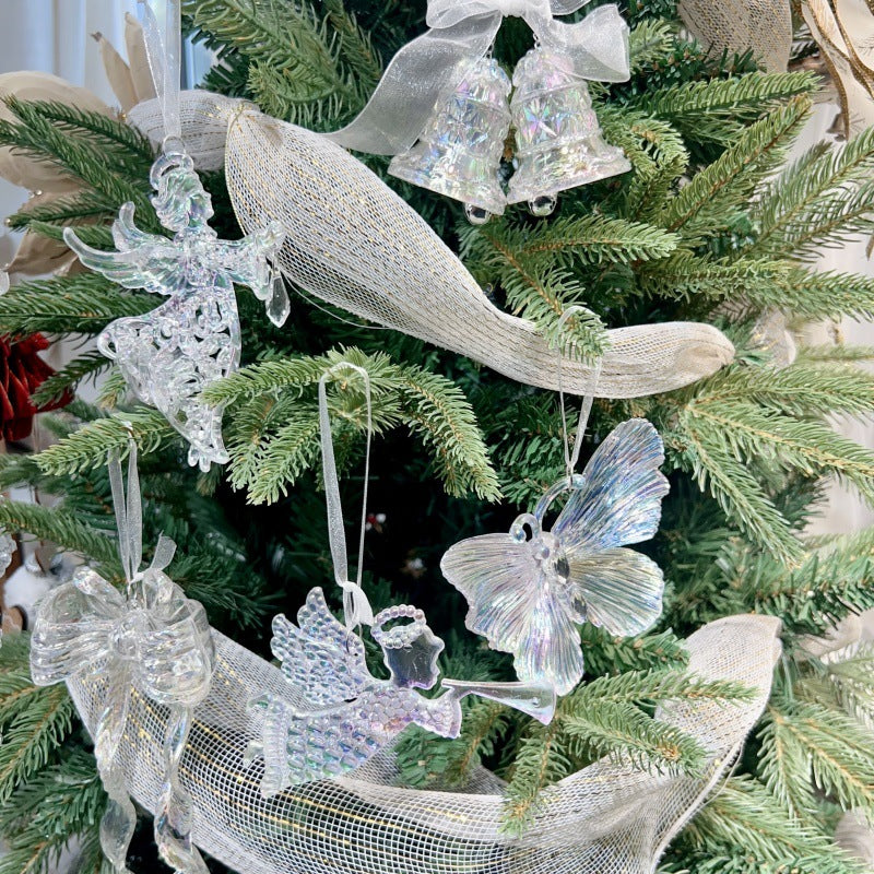 Transparent Rainbow Acrylic Christmas Tree Ornament - Colourful Hanging Decoration in 5 Designs