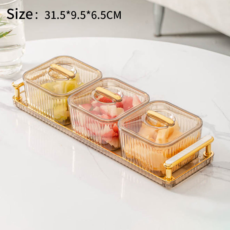 Transparent Serving Tray with Compartments – Fruit, Candy & Nut Storage Dish