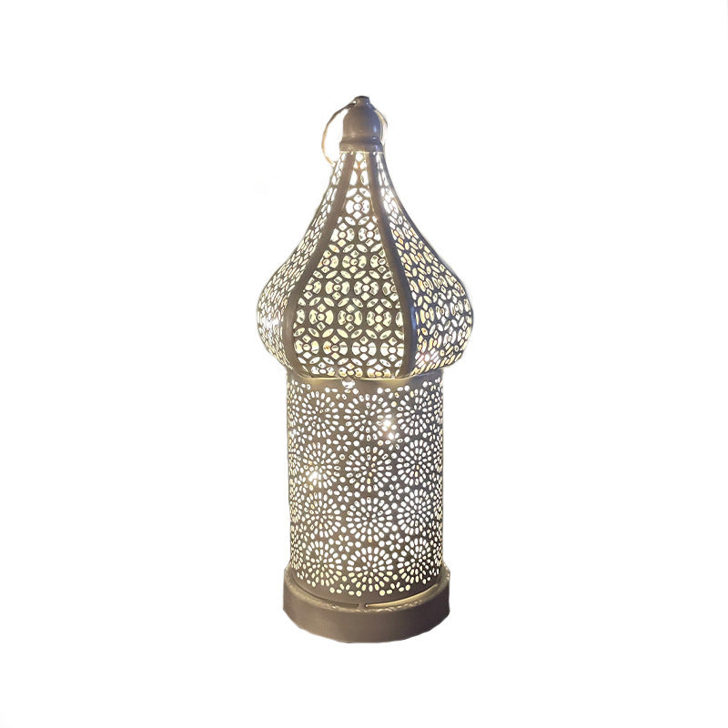 Moroccan Wrought Iron Decorative Lamp - Battery LED Night Light for Ramadan, Events and Home Decor