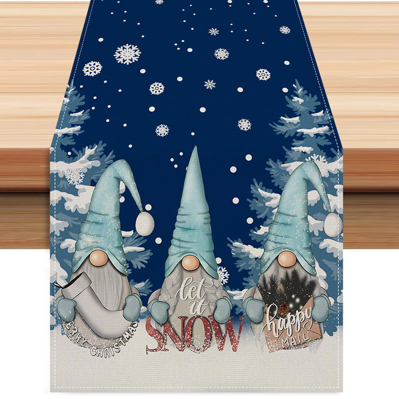 Gonk Christmas Table Runner - Festive Linen Dining & Cabinet Decoration (33 x 183cm)