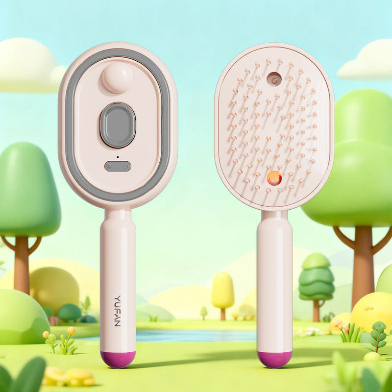 Ionic Steam Hair Brush - Electric Mist Straightening Comb for Smooth, Shiny Hair