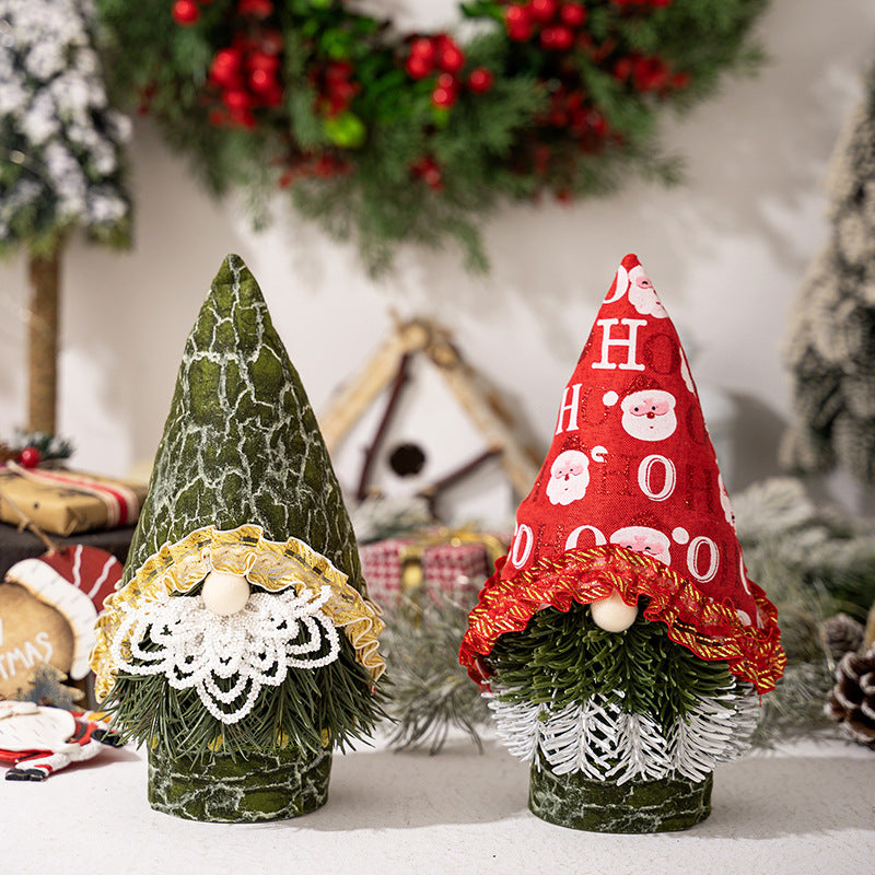 Christmas Gonk Doll Ornament - Festive Fabric Gonk Decoration in Red & Green