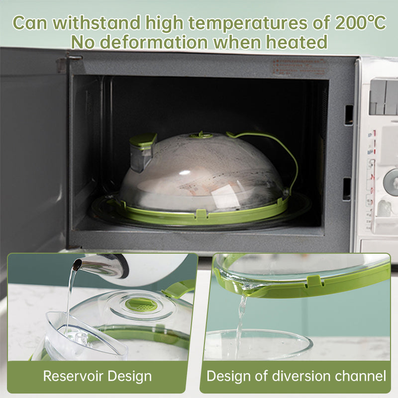 Microwave Splatter Cover with Handle – Clear 11.8" Steam & Splash Guard