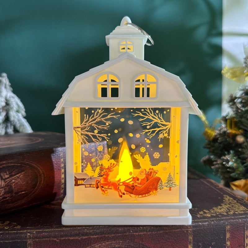 Retro LED Christmas Lantern Ornament - Handheld Nightlight Tree Pendant in 8 Designs