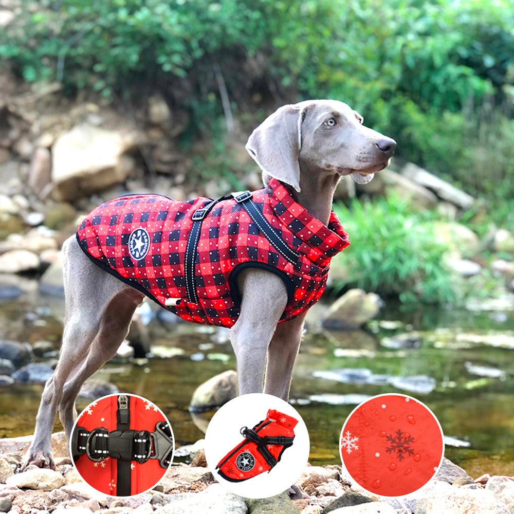 Christmas Large Dog Coat - Thickened Warm Padded Jacket for Big Dogs (3XL-5XL)