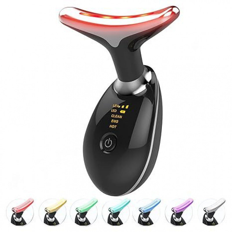 Neck Massager with 7-Color Light Therapy - Vibration Beauty Device for Neck Wrinkle Care
