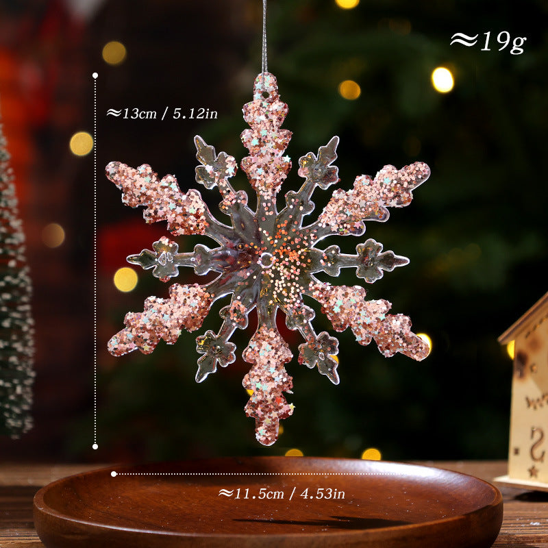 Christmas Decorative Creative Hanging Ornament Acrylic Transparent Snowflake Crystal Pendant Ice Crystal Hanging Decoration for Christmas Tree
