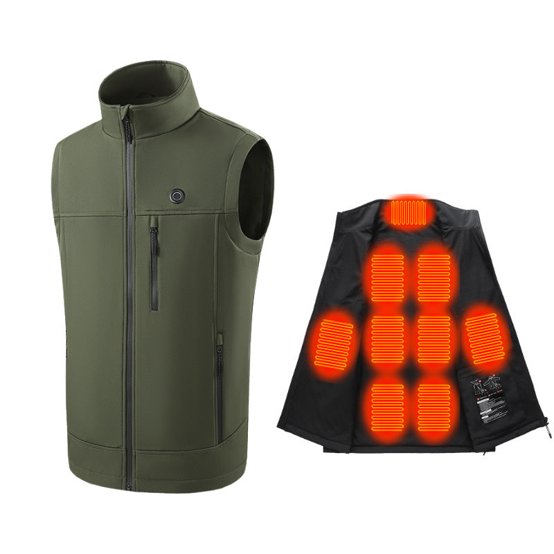9-Area USB Heated Vest for Men and Women - Washable Heated Jacket for Hiking, Fishing and Skiing