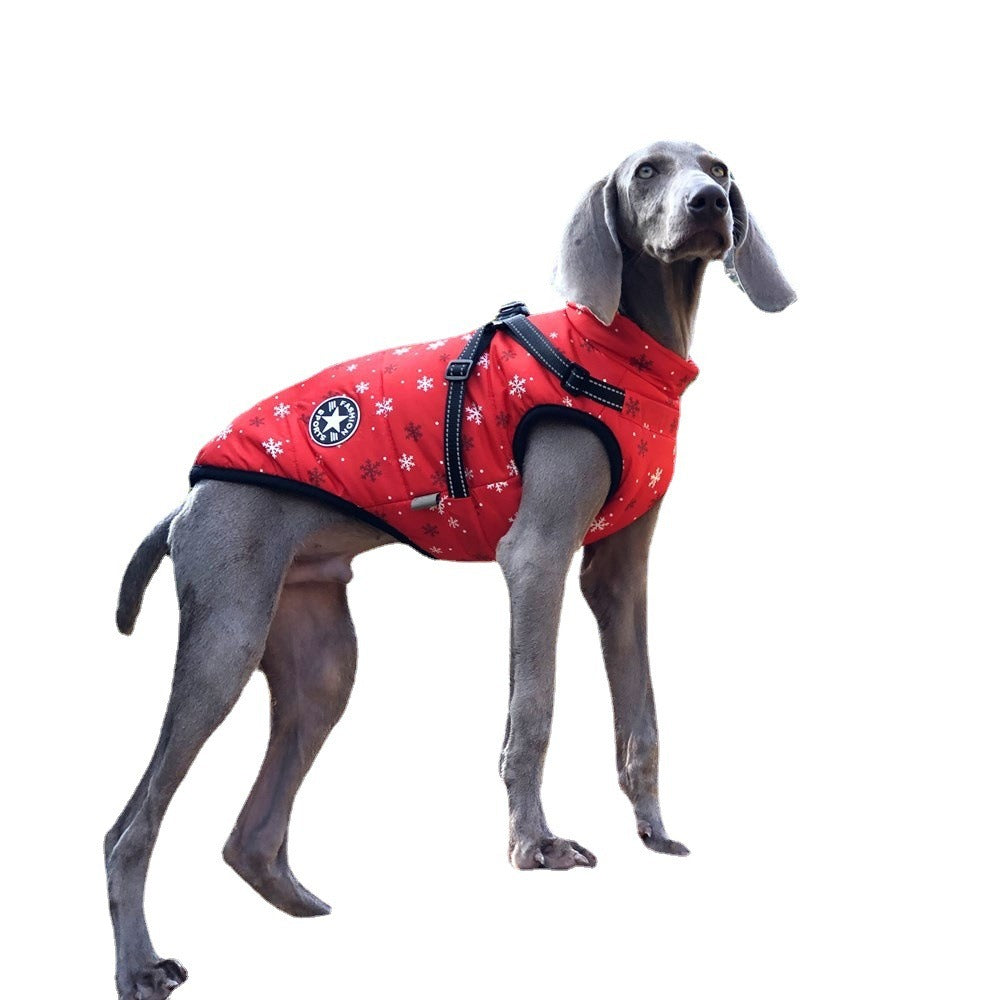 Christmas Large Dog Coat - Thickened Warm Padded Jacket for Big Dogs (3XL-5XL)