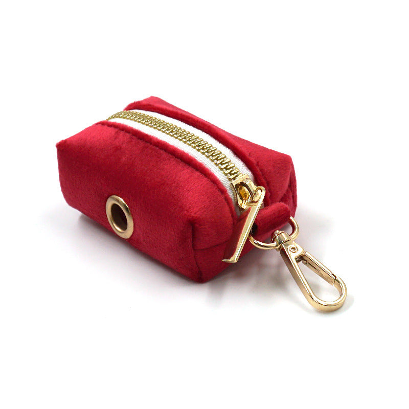 Christmas Red Velvet & Gold Buckle Pet Collar, Leash & Accessories Set - Festive Dog Supplies