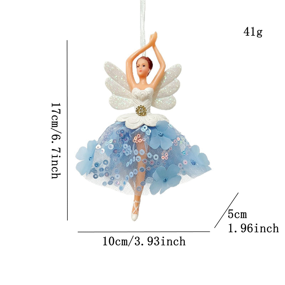 Christmas Decoration Hanging Ornament - Tulle Ballerina Girl Decor, Christmas Tree Angel Ornament