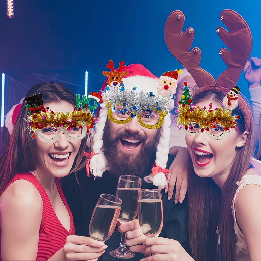 Christmas Novelty Glasses - Festive Party Props & Photo Booth Accessories for Adults & Kids