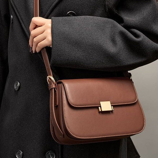Tofu Crossbody Bag – Genuine Leather Shoulder Bag