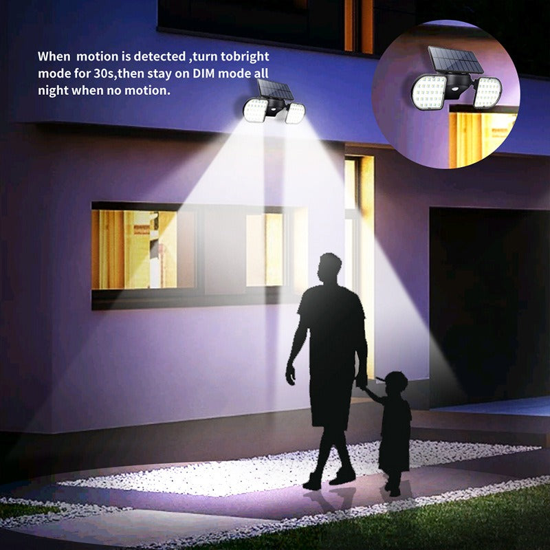 Solar Garden Wall Light - 56 LED Motion Sensor Outdoor Security Light, IP65 Waterproof