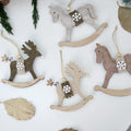Christmas Nordic Felt Deer and Horse Decorations for Christmas Tree Hotel Window Display DIY Hanging Ornaments