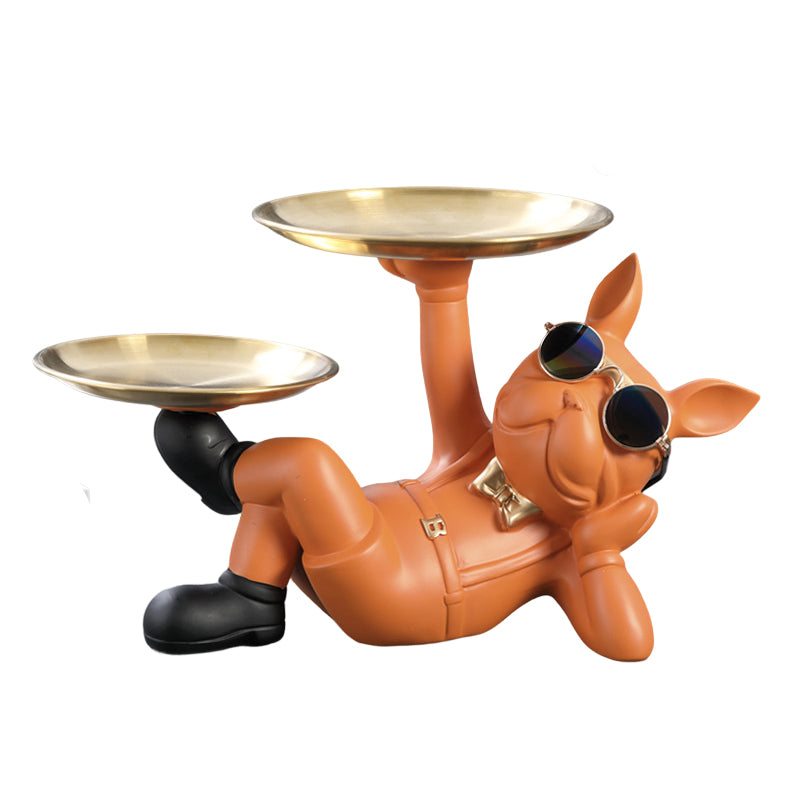 French Bulldog Resin Storage Bowl – Decorative Key Dish & Desk Organiser
