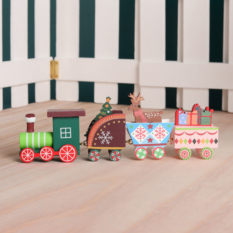 Wooden Christmas Train Decoration - Festive Window Display & Children's Gift Ornament