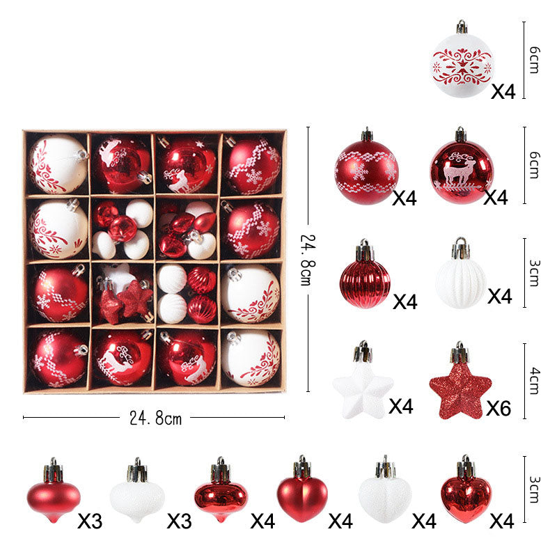 Snowflake Painted Christmas Baubles - European Style Hanging Tree Decorations in 3 Colourways