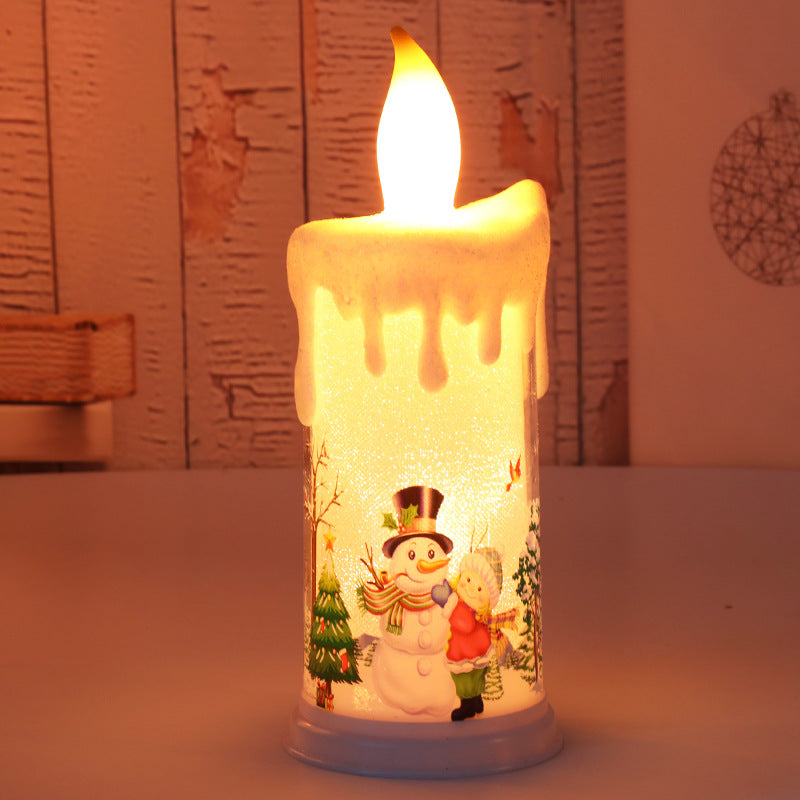 Christmas LED Flame Candle Night Light – Santa Claus & Snowman