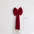 Large Wine Red Velvet Christmas Bow - Extra Large Flocked Festive Decoration in 6 Sizes (80-280cm)