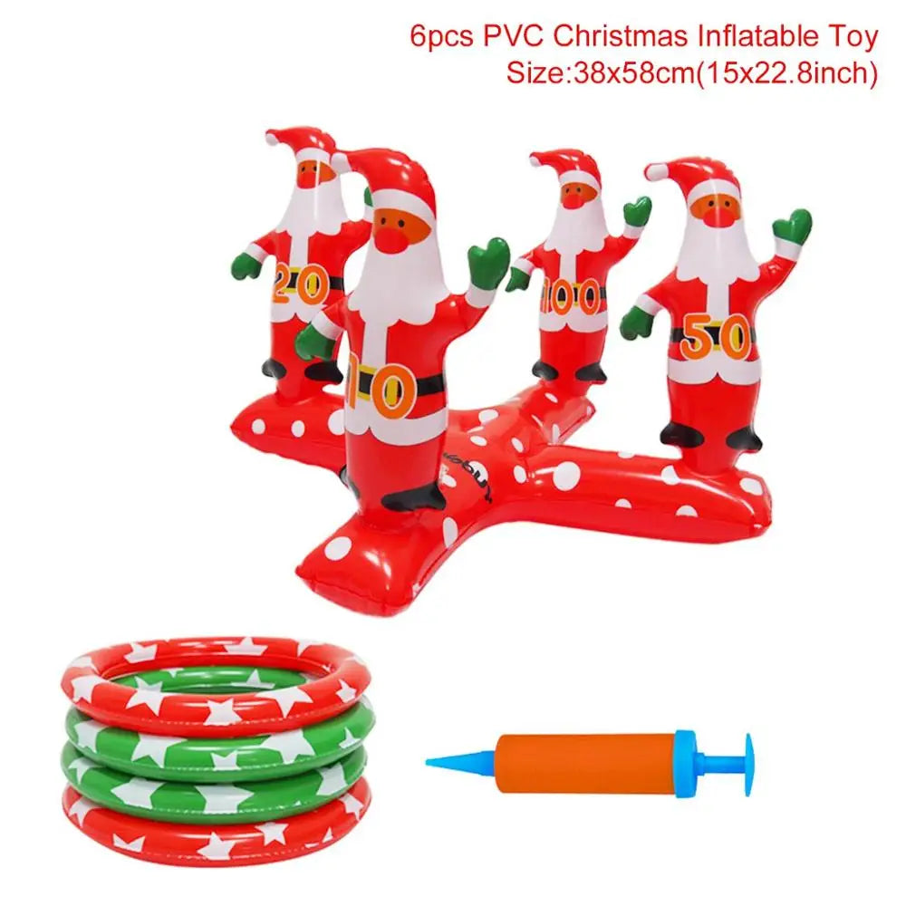 Christmas Inflatable Ring Toss Game - Fun Festive Christmas Tree Throwing Rings Party Game
