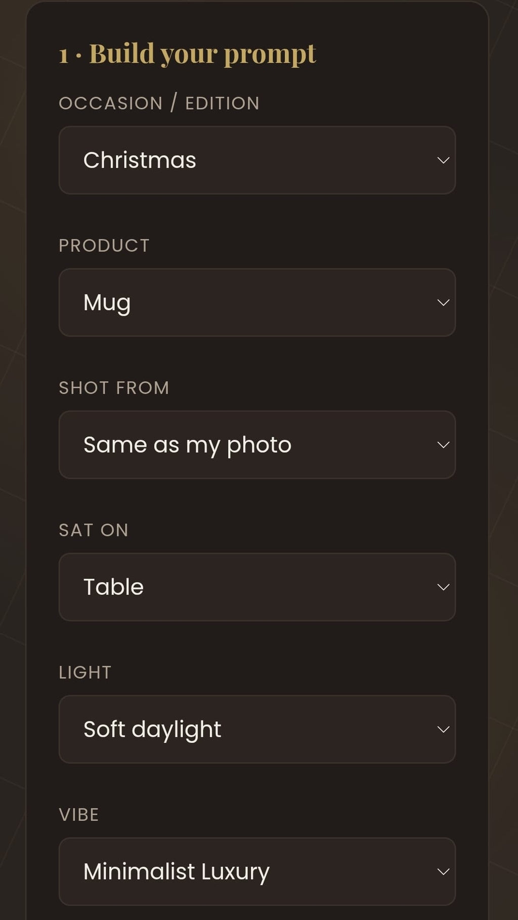 Og.28 Mock Maker prompt and copy screen
