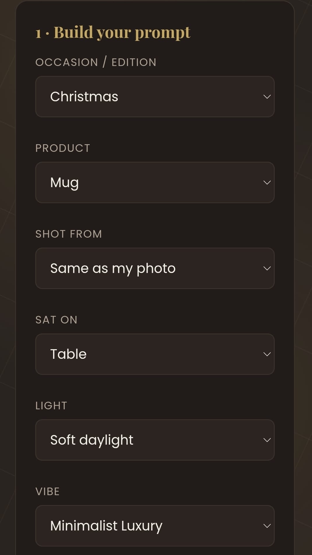 Og.28 Mock Maker prompt and copy screen