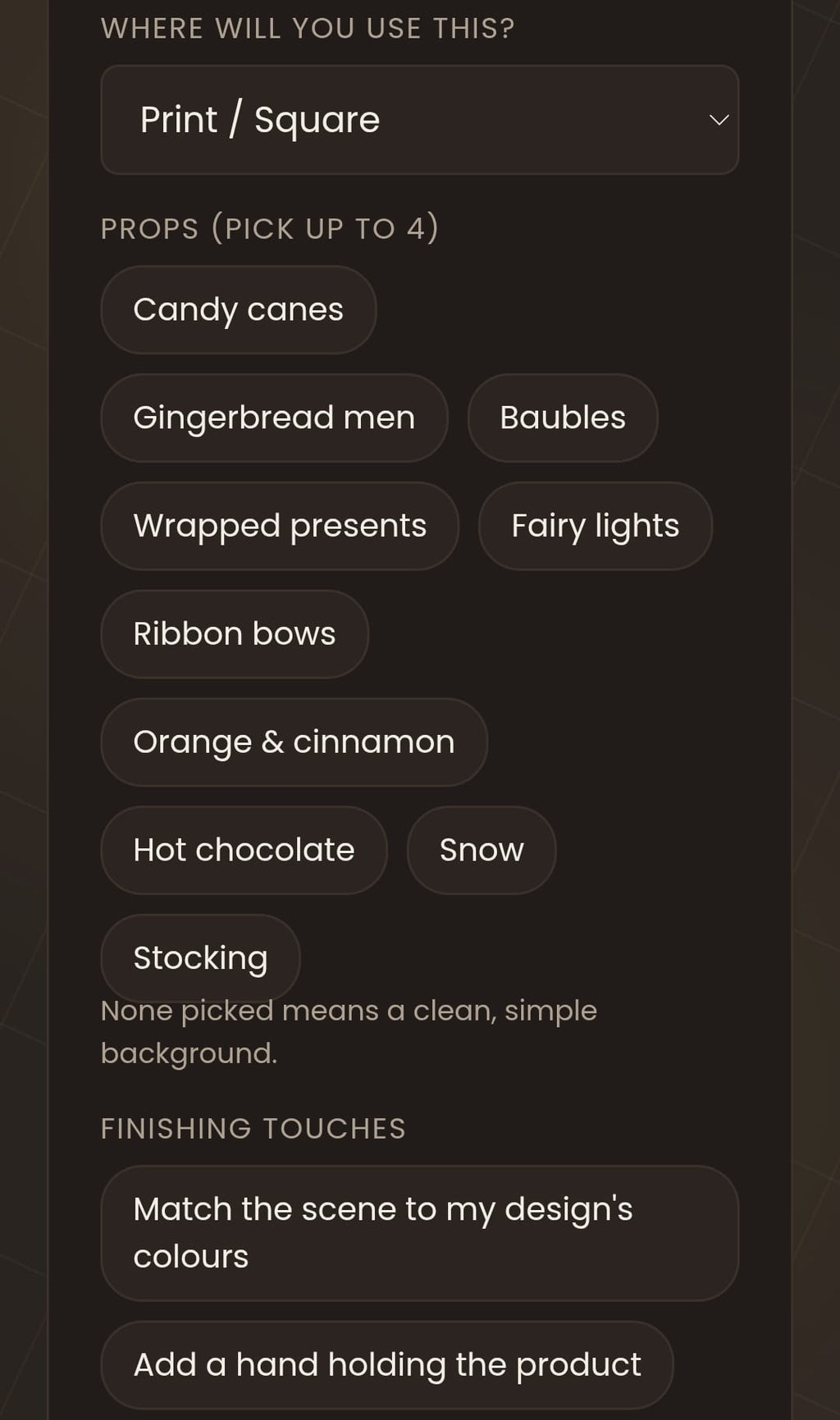 Og.28 Mock Maker prompt builder options