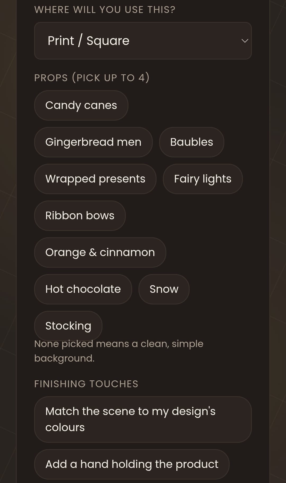 Og.28 Mock Maker prompt builder options